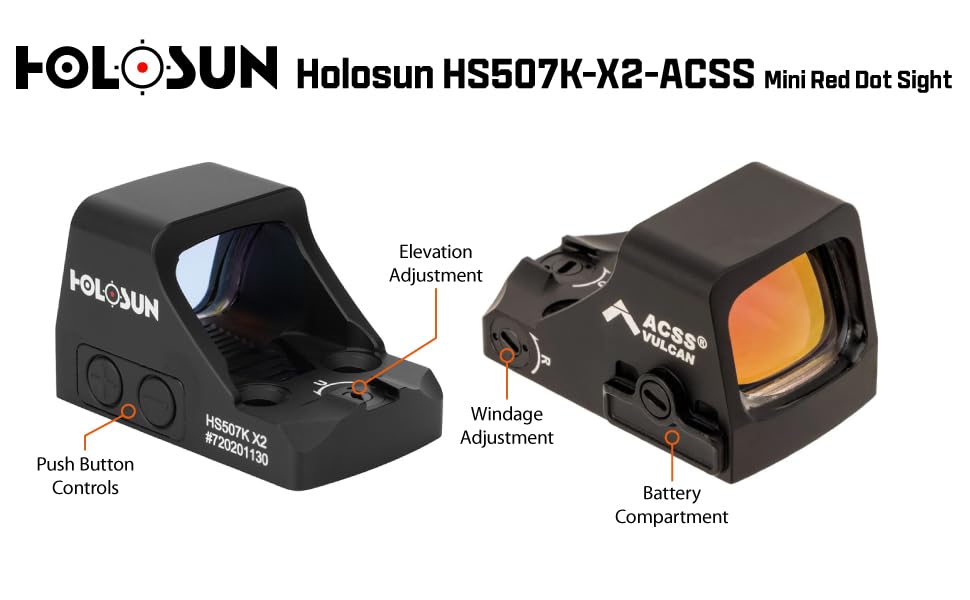 Amazon.com : HOLOSUN HS507K Compact Pistol Red Dot Sight, 1